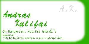 andras kulifai business card